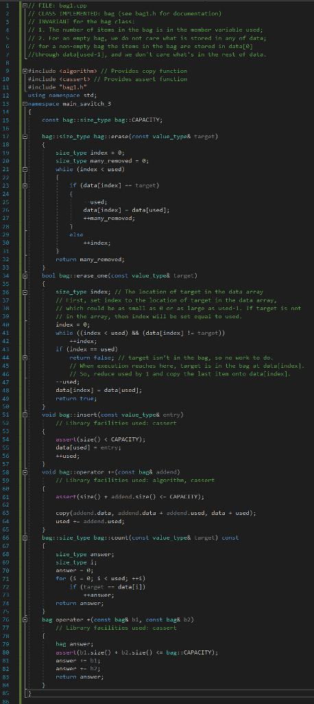 Write your own test program to display the results of the implemented