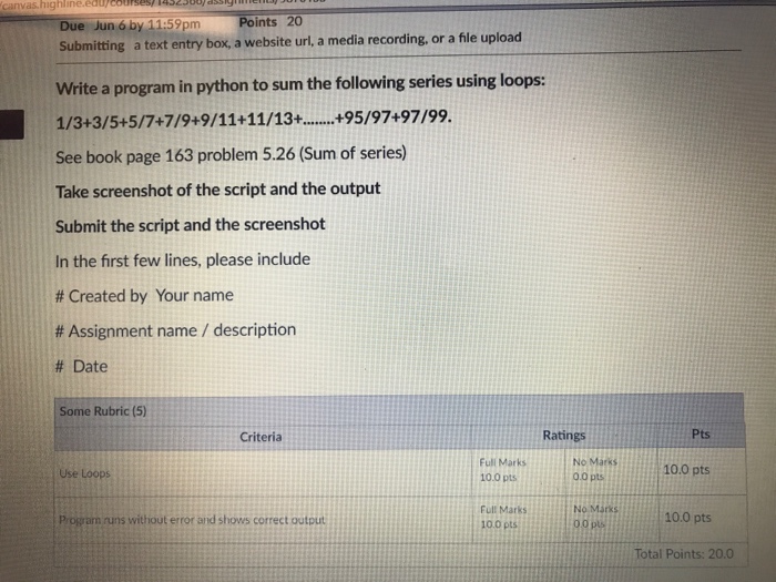  Please help me write an exact code in PYTHON, after that