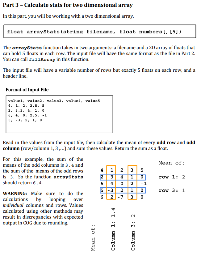 Use C++: Calculate states for two dimensional array Part 3 - Calculate