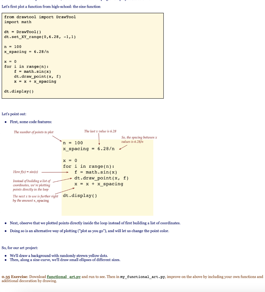  Let's first plot a function from high-school: the sine function from