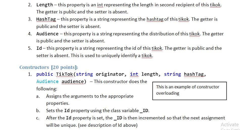 the TikokManager classes must be in separate files and must not be