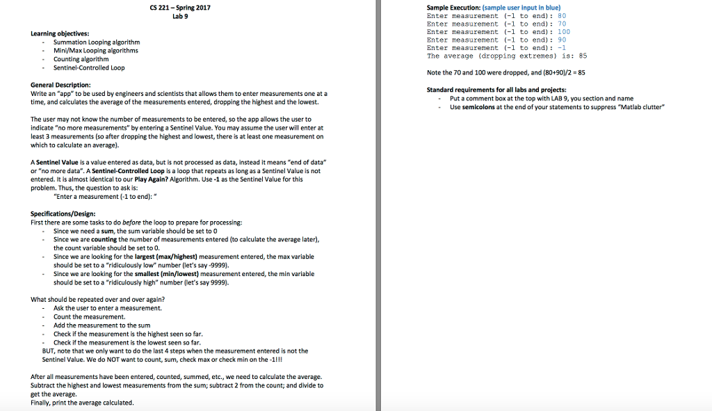  Learning objectives: - Summation Looping algorithm - Mini/Max Looping algorithms -