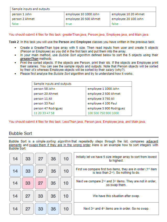 tasks. Task 1: Implement the classes according to the UML diagram given