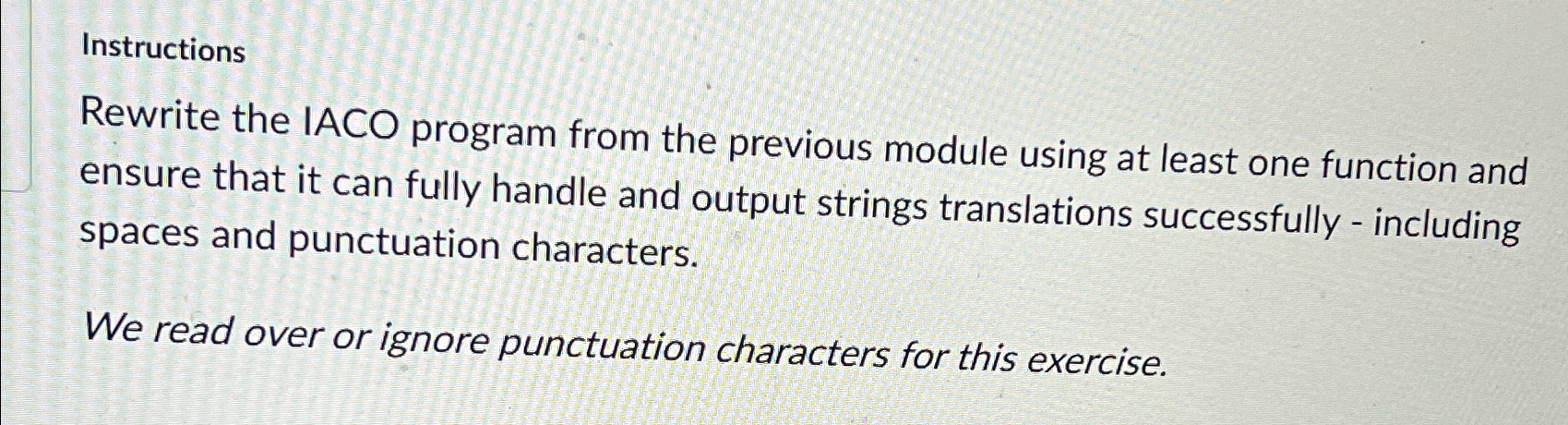  Instructions Rewrite the IACO program from the previous module using at