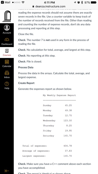 Lab5b.cpp. This program reads expense data from a file in a predefined