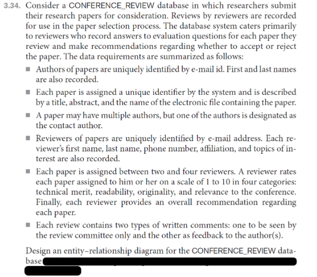 Subject: Database Concepts Task: Make ER Design Diagram with the following database