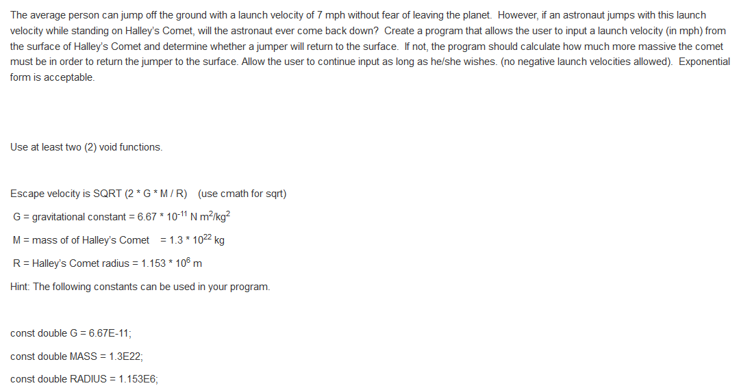 C++ help... 2 void functions must be used.. also the exponents must