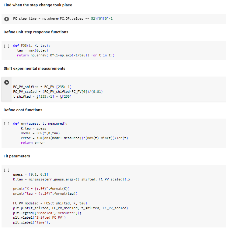  why the last step "fit parameters" cannot be run? What are