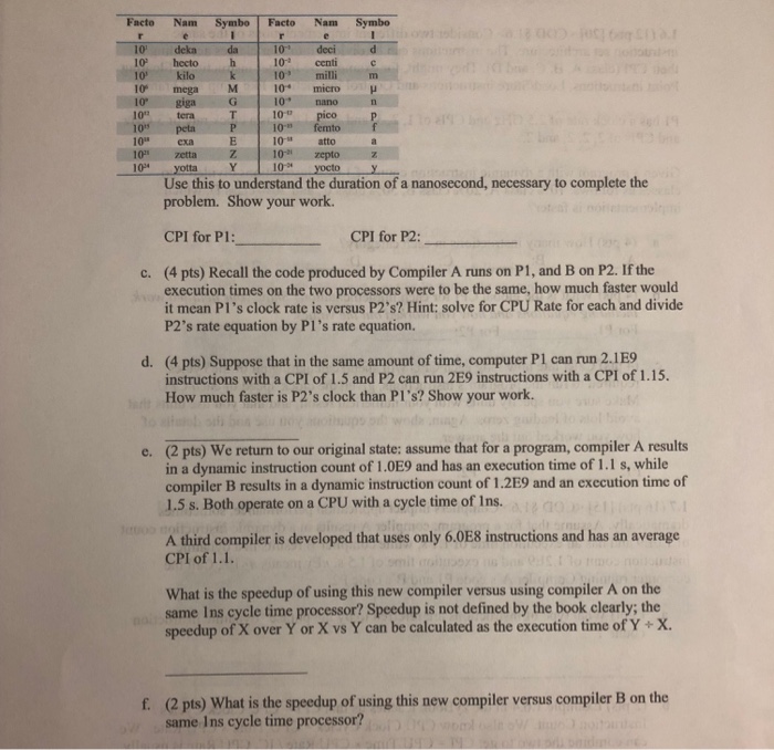 that for a program, compiler A results in a dynamic instruction count