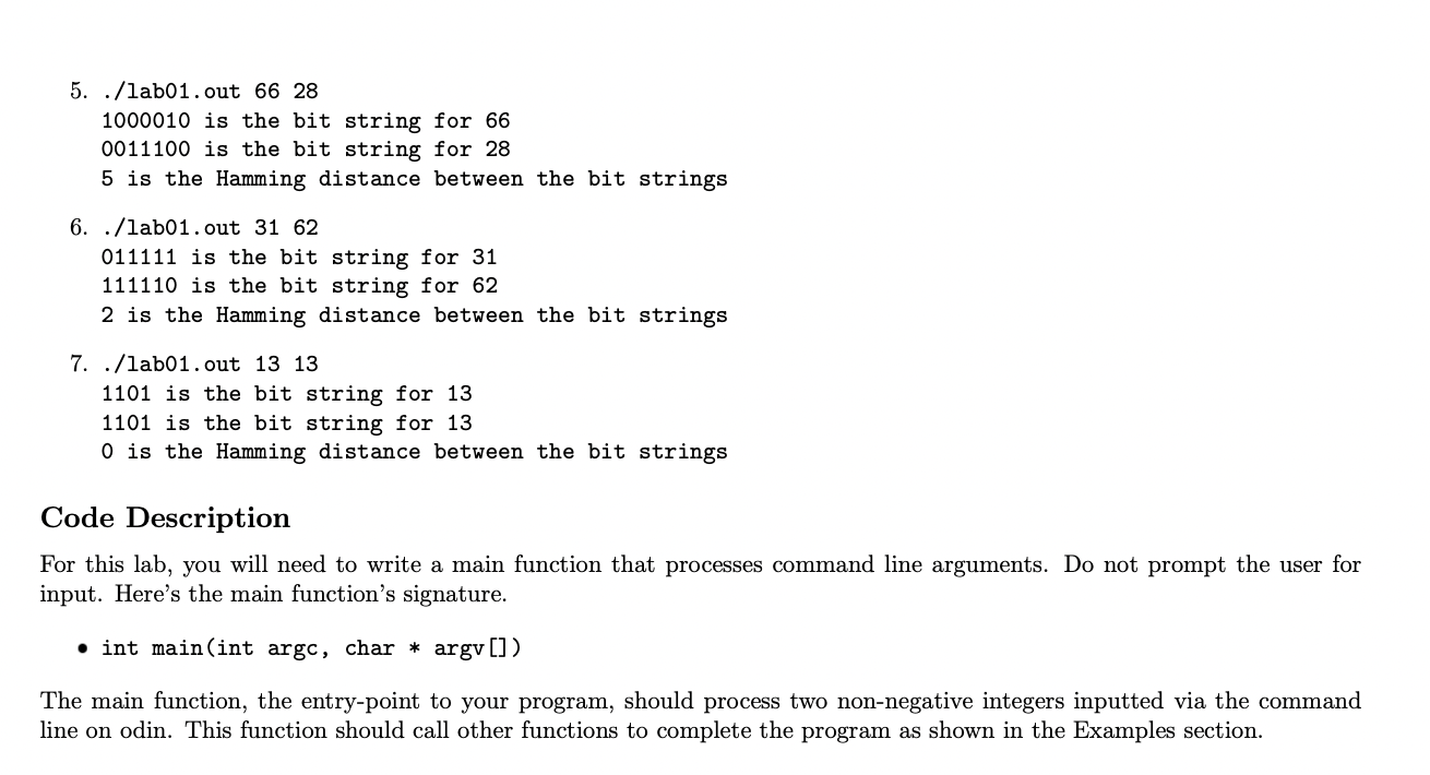 Hamming distance between two equal length bit strings is the number of