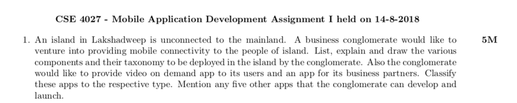  Subject : Android app development CSE 4027 - Mobile Application Development