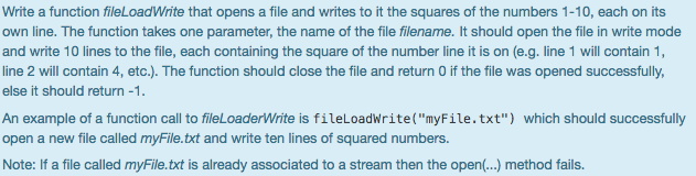 Can someone help with this c++ Write a function fileLoadWrite that opens