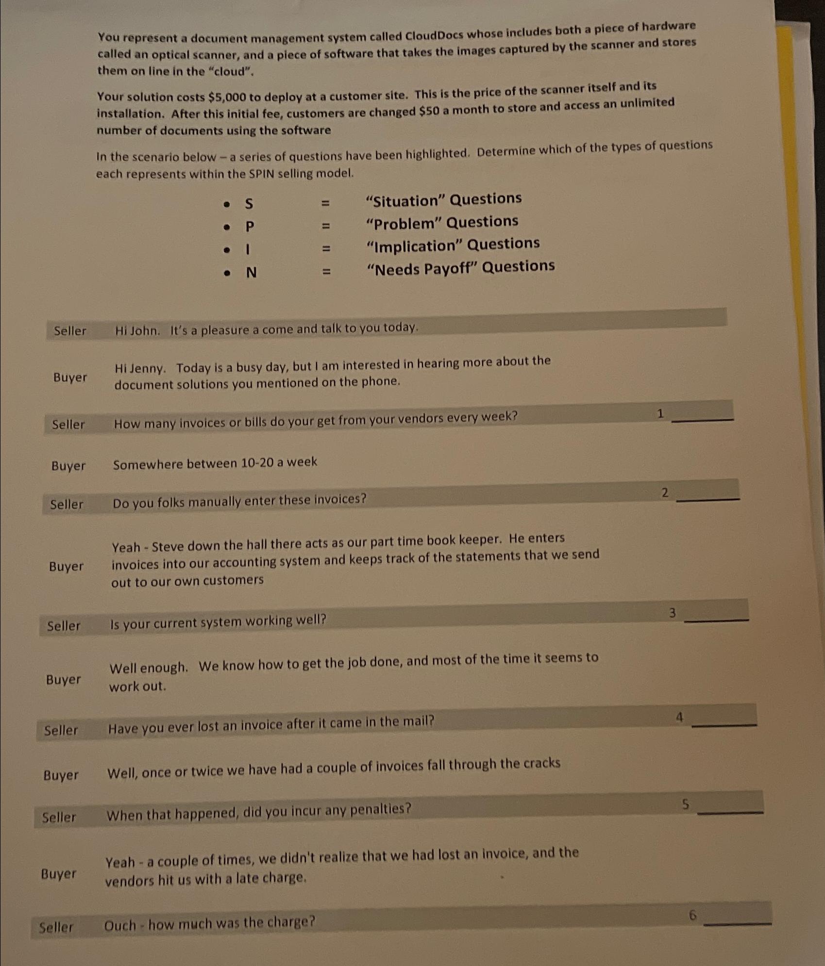  You represent a document management system called CloudDocs whose includes both