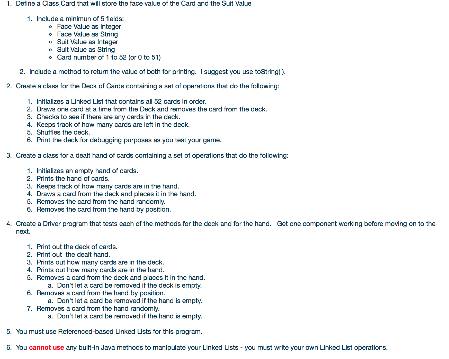 Java Program : I need help implementing my own linked list instead