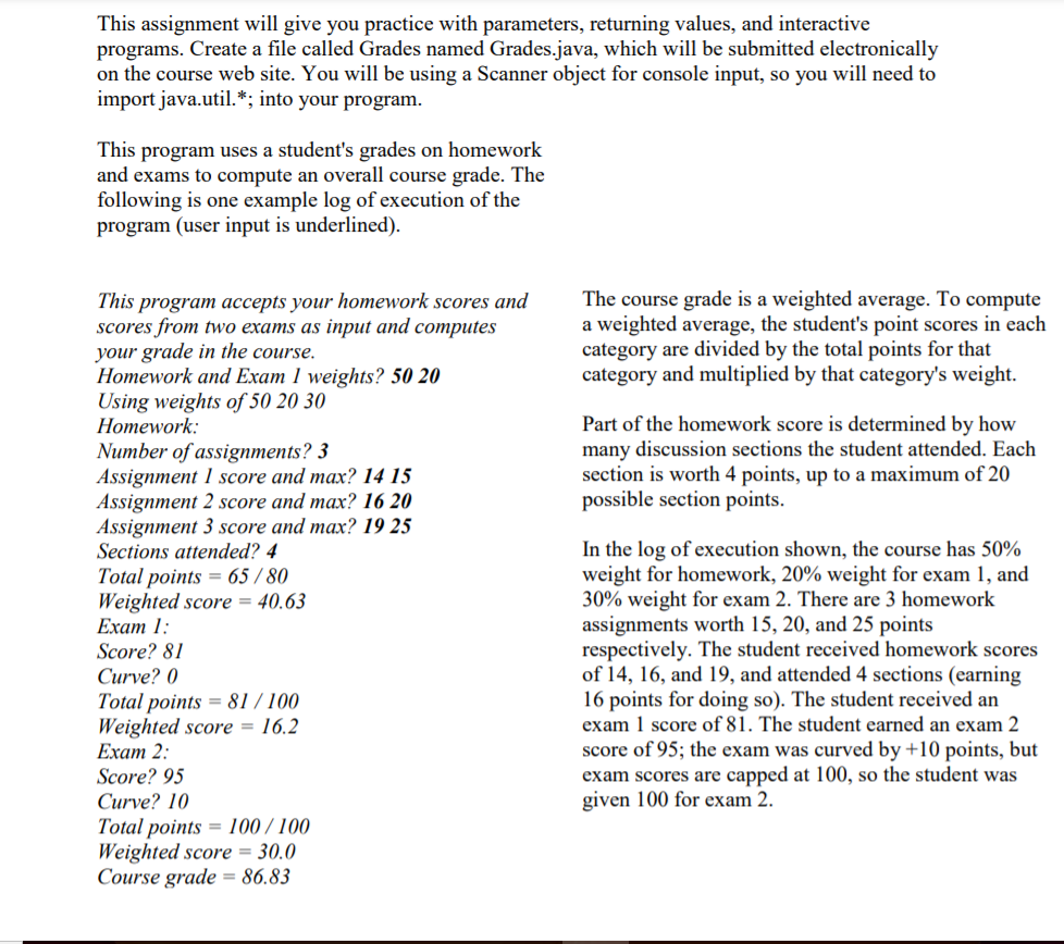  This assignment will give you practice with parameters, returning values, and