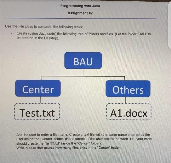  please fast Programming with Java Assignment #2 Use the file class