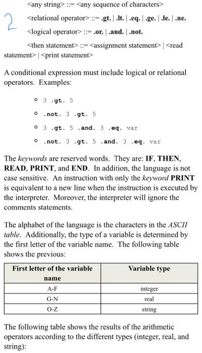 written in LAO language. The statements in LAO language are: :=REM REM