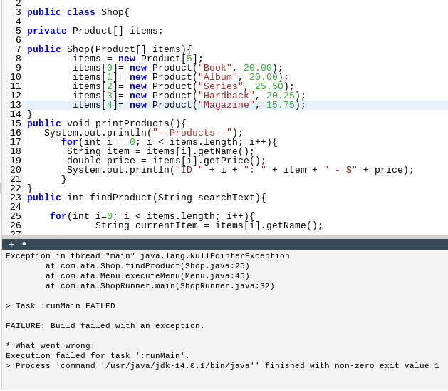 Why do I keep getting a null Pointer exception? This is what