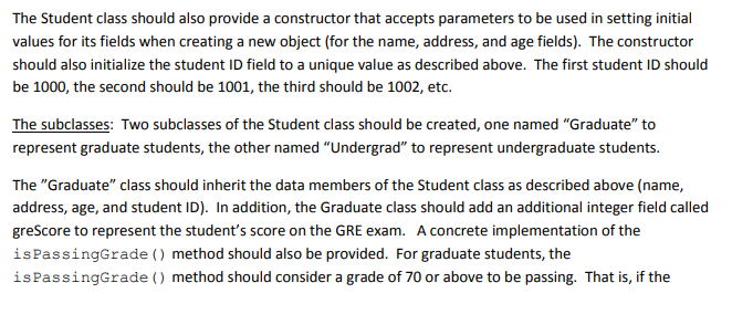 to represent students at a university. The superclass: At the top of
