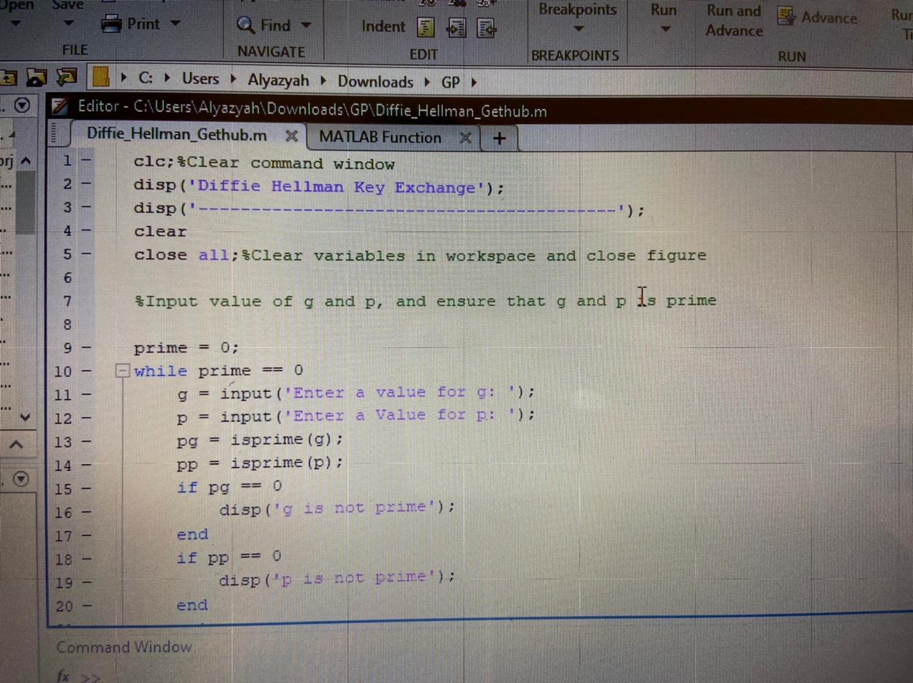 how to convert this code into Matlab function i have this code