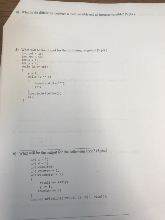  C# What is the difference between a local variable and an