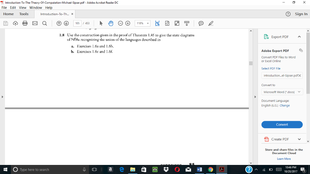 PLEASE JUST ANSWER Exercise 1.8 (a only) , Exercise 1.11 , Exercise