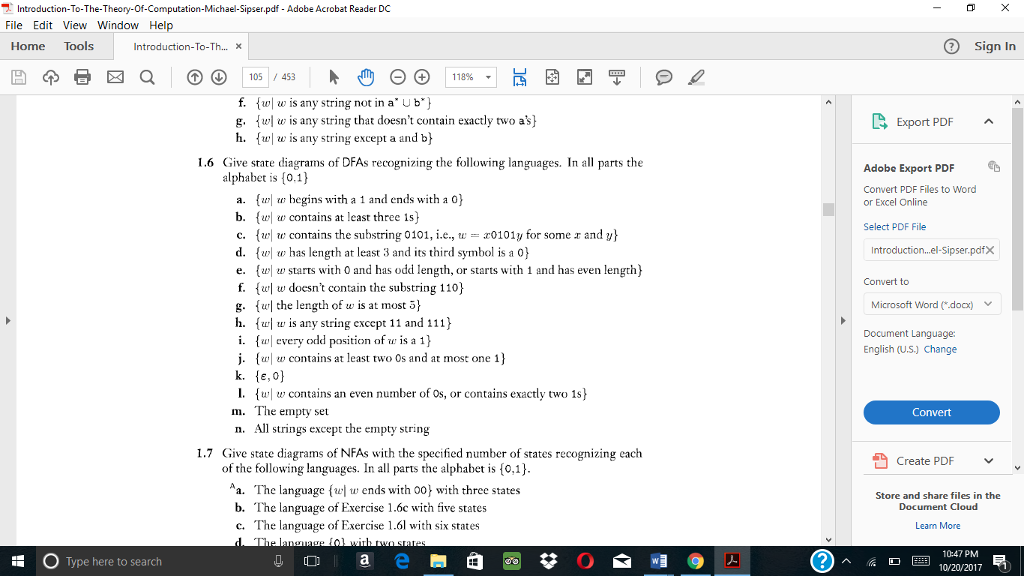 1.16, Exercise 1.21 (b only), Exercise 1.28 (b) EXERCISE 1.6 FOR QUESTION