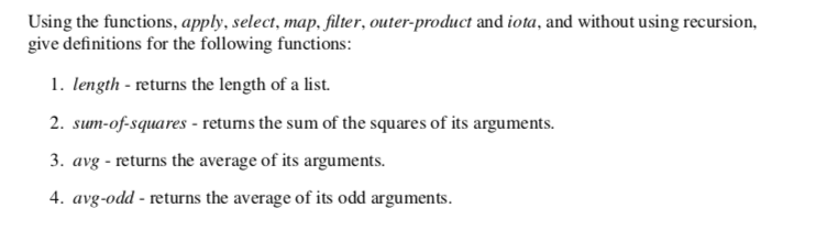 Please help. Scheme language. Complete each part by creating a function. Each