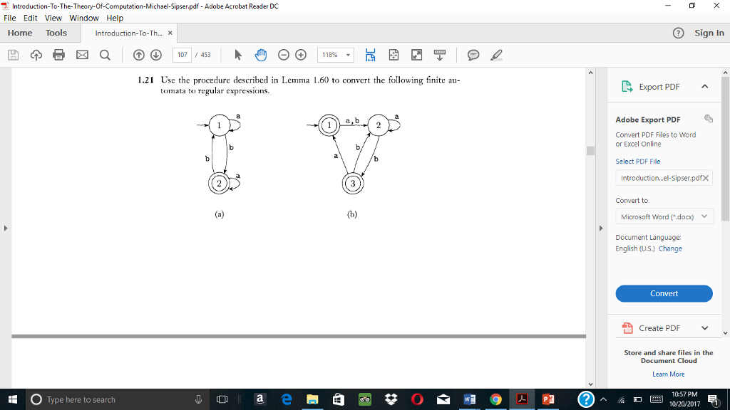 118% Use the construction given in the proof of Theorem 1.45 to
