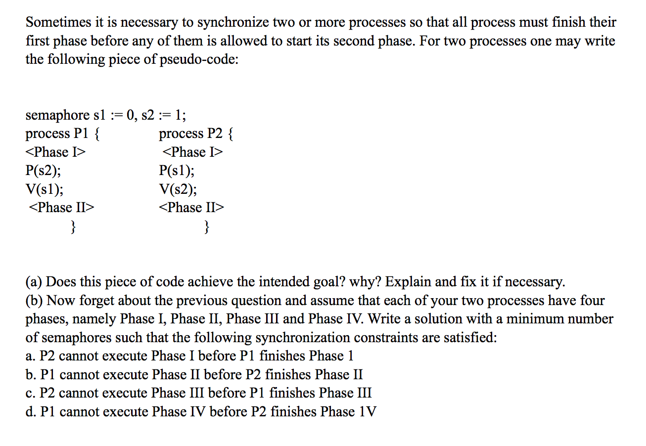 critical section problem: proc (int i) while (TRUE) { compute;, turn 1;