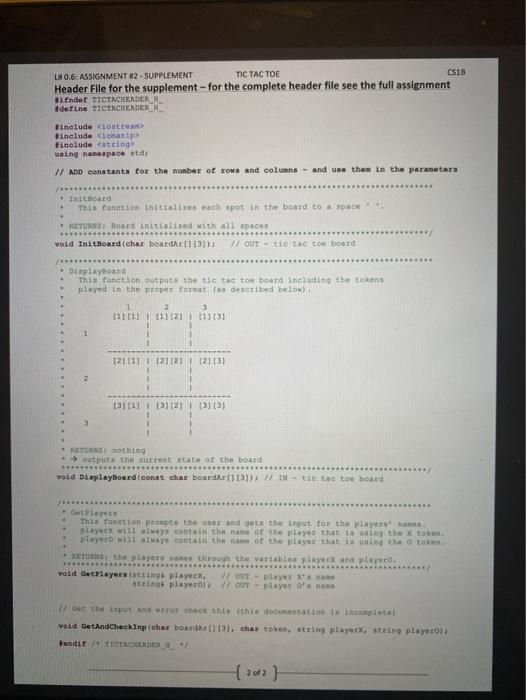 Class Day / Time: Due Date: Lab Exercise: Assign. #2 - Supplement