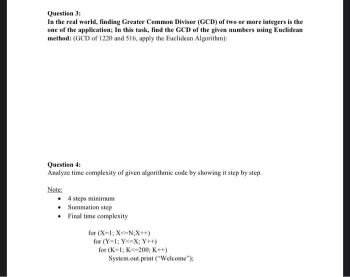 time complexity of an algorithm? Question 2: Consider the following list of