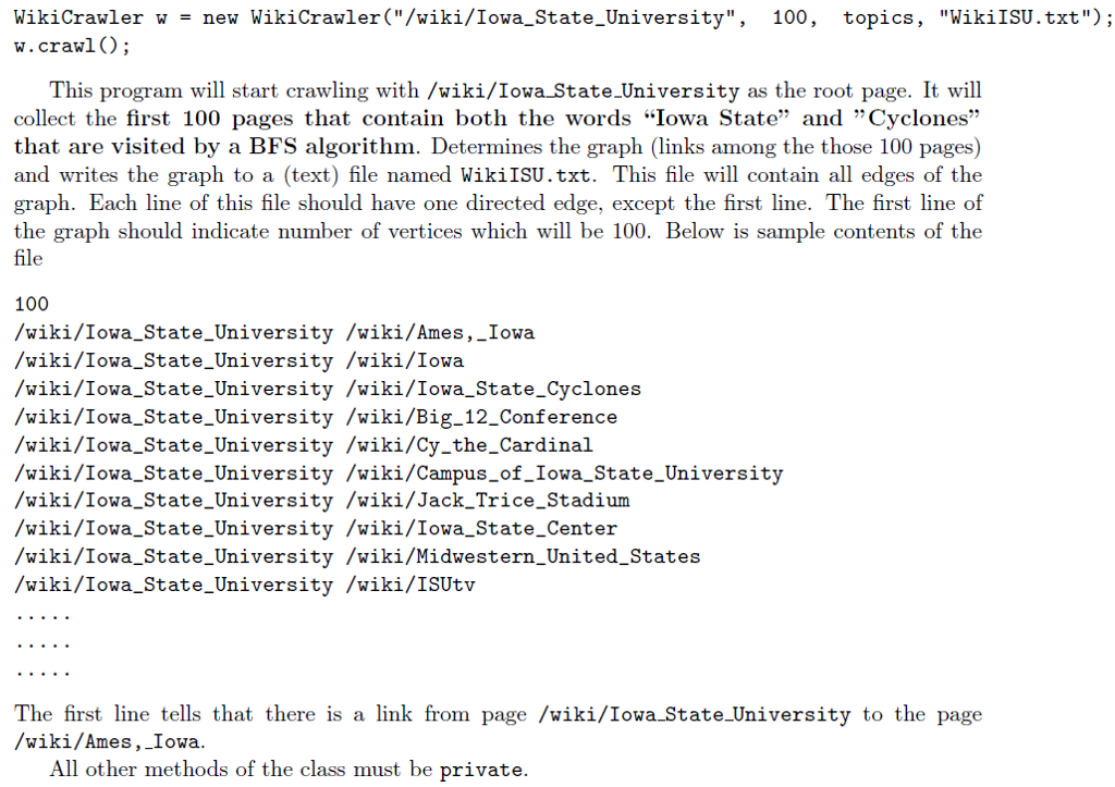 vertex of the graph. We put a directed edge from a page