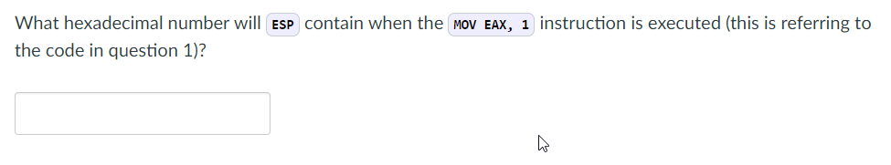 the top of the stack (the value of ESP) is BA5@h The