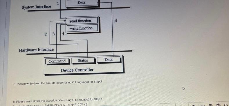  a. Ploase write down the pseudo-code (using C Language) for Step