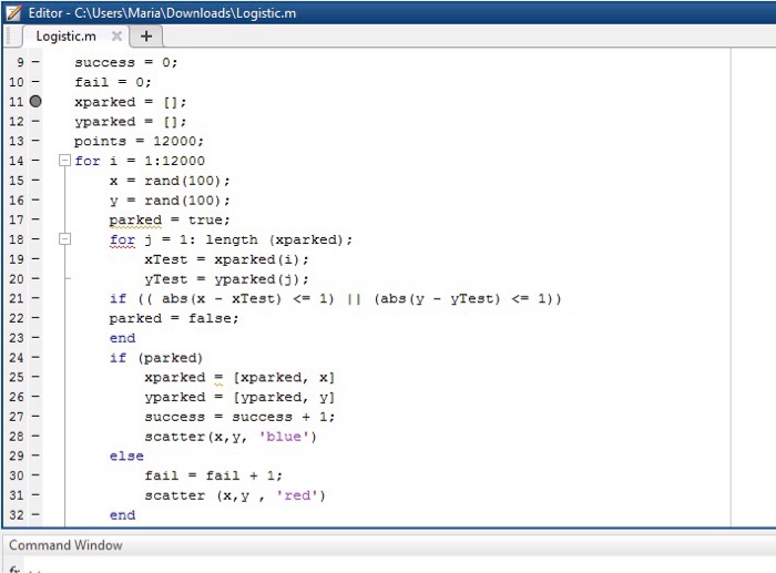  In Matlab: I have written this code but it has errors.