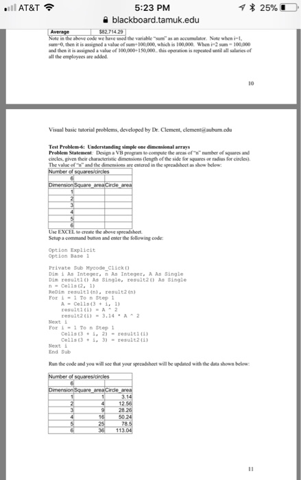  Code question 6 with excel VB! List step by step of
