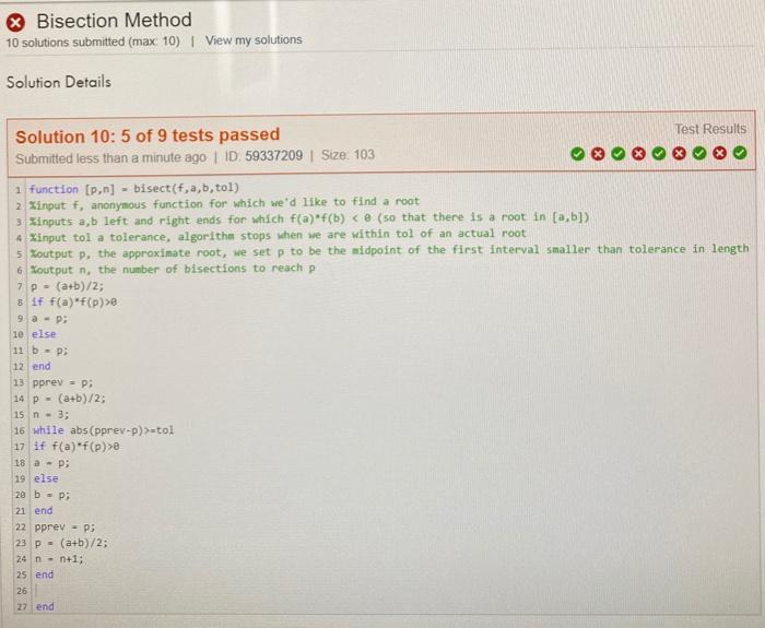 correct algorithms (bisect.m, myNewton.m, and secant.m) from MGHW5 and save it to