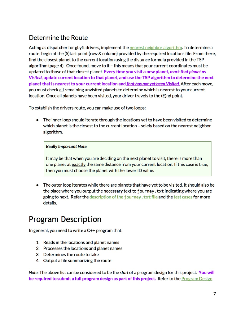 a given starting point, proceeds to the customers' planets, and ends at