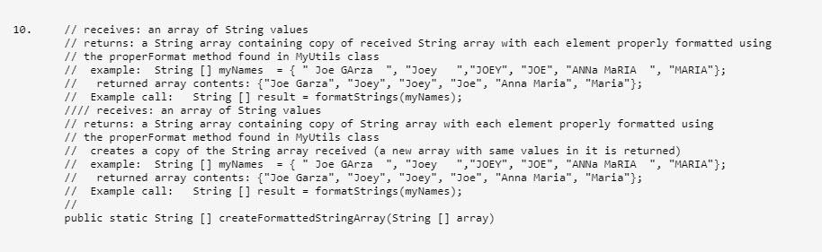  In java. Also, let me know if you need the class
