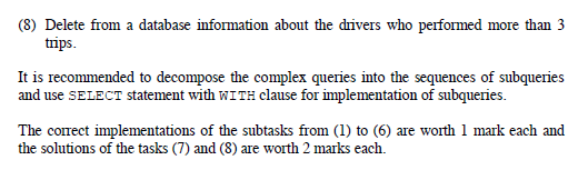GIVEN TABLES), dbdrop.sql JUST DROPS THE TABLES FROM THE DATABASE (TO REMOVE