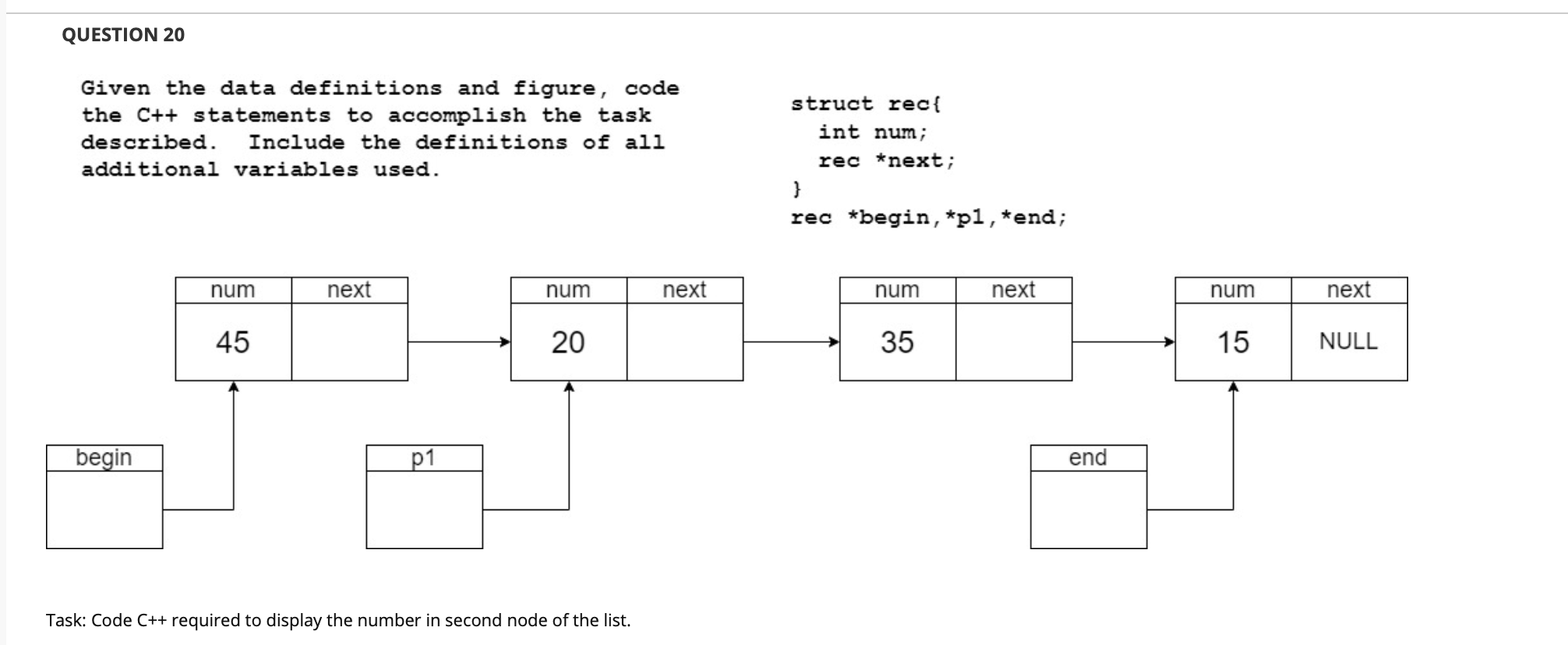 statements to accomplish the task described. Include the definitions of all additional