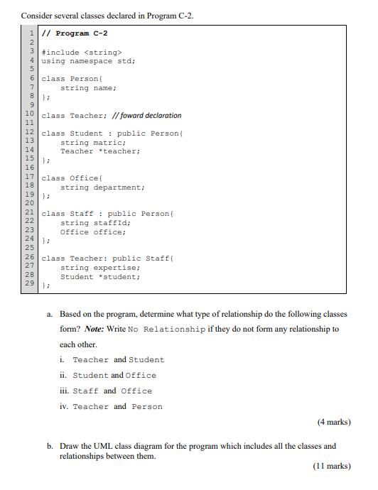  Consider several classes declared in Program C-2. 1/ Program C-2 w