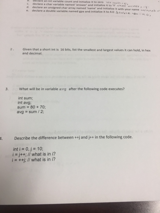  declare an int variable count and initialize it to zero vnt
