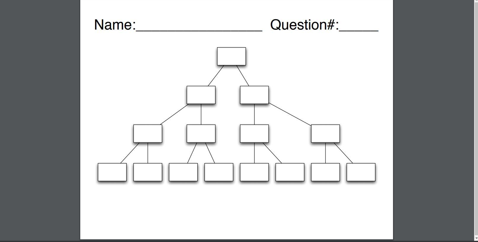 Show the binary search tree built by adding the following numbers in
