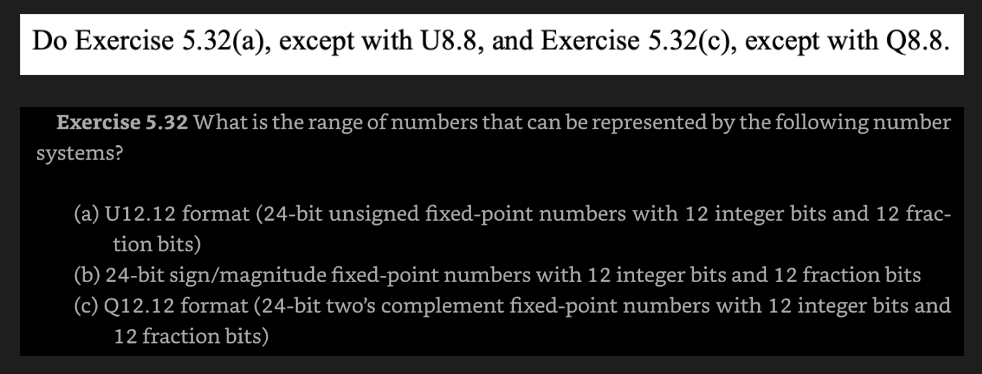  Do Exercise 5.32(a), except with U8.8, and Exercise 5.32(c), except with