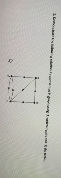  Demonstrate the following relation R represented in graph using (1) ordered