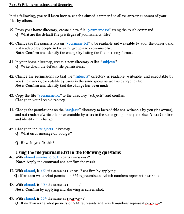 Lab: Practicing Linux Command - OpenSUSE Take a screenshot from each exercise