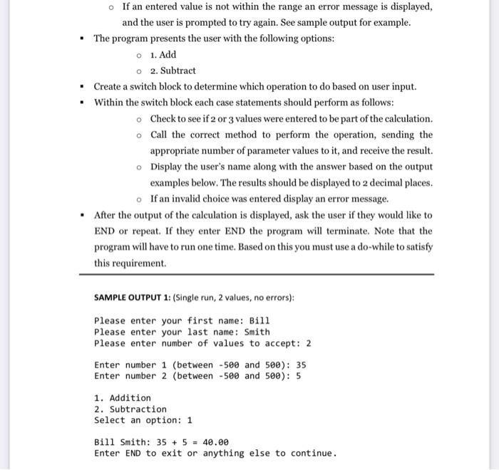 IT Programming standard, marks will be deducted per error. This program will