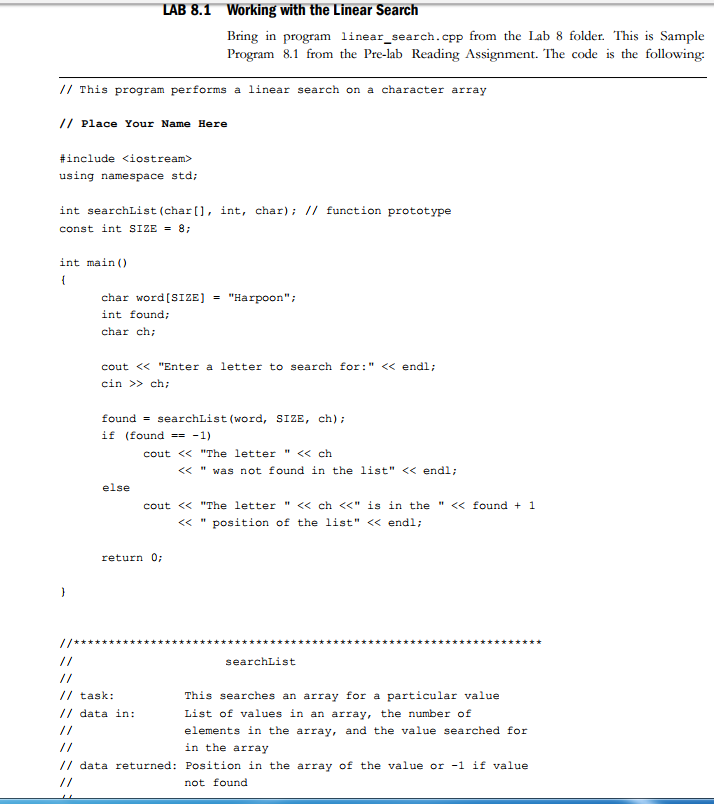 in c++ complete code then run its & screenshoot 8.1 Working with